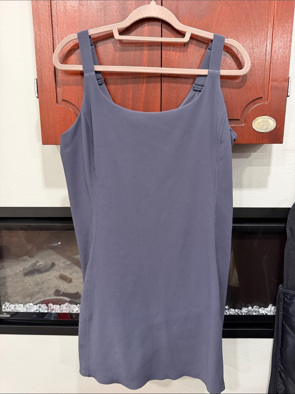 SPANX Square-Neck Mini Slip Dress in Slate
